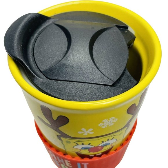 Spongebob Squarepants Travel Cup Silicone Sleeve Stephen Hillenburg 16oz Holiday - Picture 15 of 16